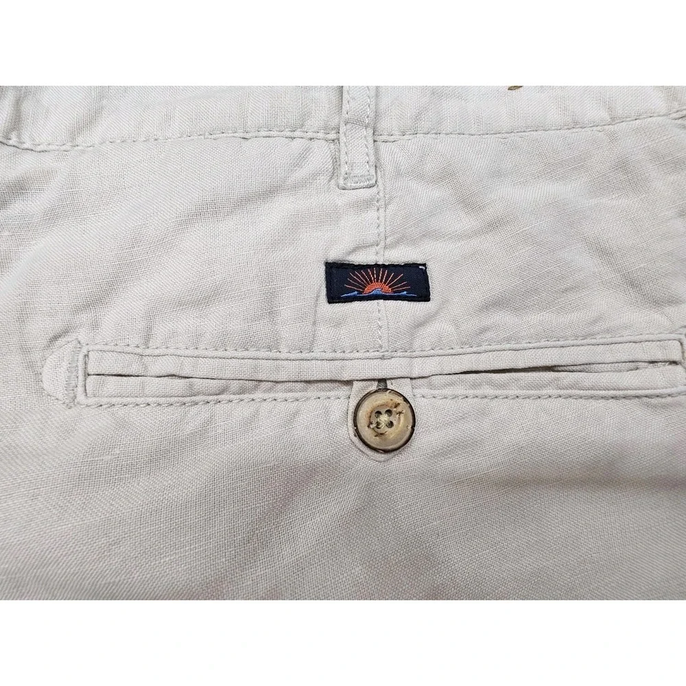 Faherty Mens Khaki Chino Shorts Size 32 Flat Front Casual Beach Stretch Classic